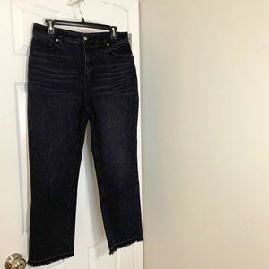 LOFT The Curvy Straight Crop Black Denim | Size 8/29 Regular